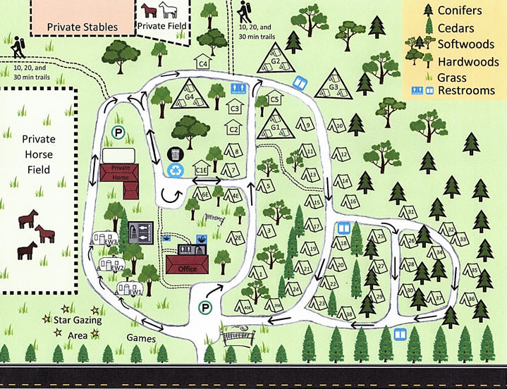 Harmony Acres Campground Map
